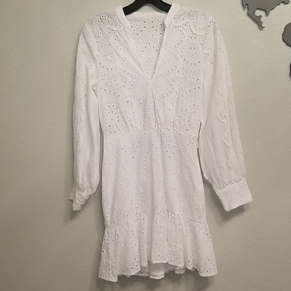 BCBGMaxAzria Cotton Eyelet Mini Dress - Picture 7 of 11